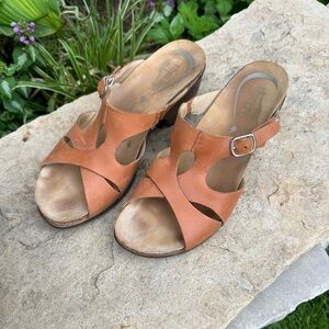 Dansko Cai Full Grain Leather Amber Sandals Adjustable Buckle 41 US 10.5-11